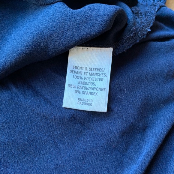 Van Heiden Navy Top with Lace Sleeves - Picture 4 of 4